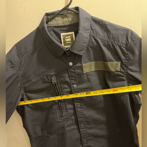 G-Star Raw - Utility Button-up shirt NWOT Navy Blue with Green. Size XL - Picture 2 of 8